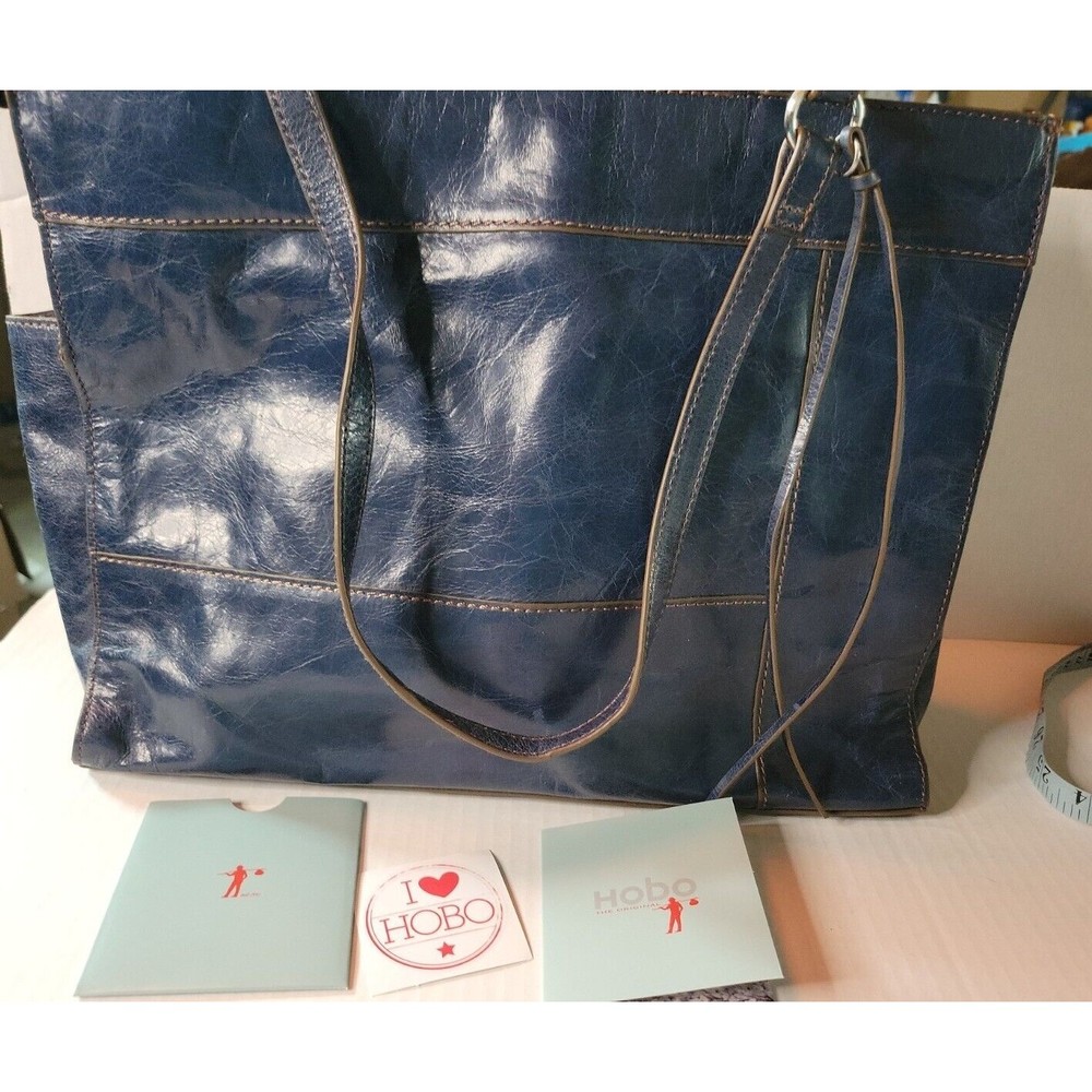 Hobo The Original Tote Shoulder Bag Blue Leather